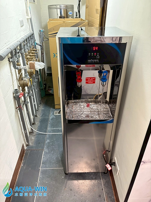 花蓮市透天安裝 AW-8863 立式雙溫智慧節能飲水機，冷熱雙溫落地型飲水機實際安裝情形實拍