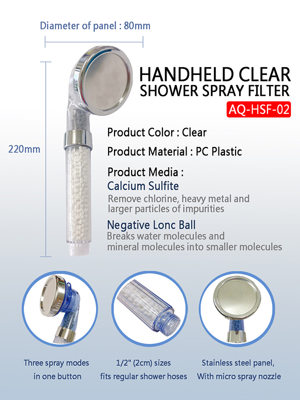 3 Spray Modes Handheld Shower Filter