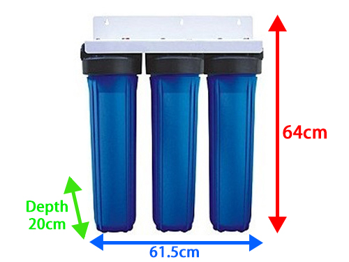 20" Big Blue Whole House 3-Stage Water Purifier